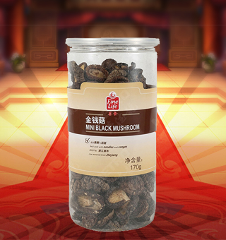 薈食(FINE LIFE)金錢菇產(chǎn)自浙江麗水170g每袋，精選優(yōu)質(zhì)金錢菇，經(jīng)先進(jìn)工藝加工而成，其味清香可口，質(zhì)地細(xì)膩，是一種風(fēng)味獨(dú)特的食用菌。將本品用清水洗凈浸泡后，可直接與肉絲爆炒、排骨煲湯，或作為佐料，葷素皆宜本產(chǎn)品采用的是袋裝的包裝方式，包裝較輕，讓您攜帶起來更加的方便自如。